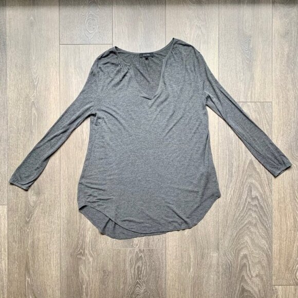 Aritzia Babaton Women's Top Blouse Charcoal Grey 3/4 Length Sleeve Size XS - Picture 8 of 16